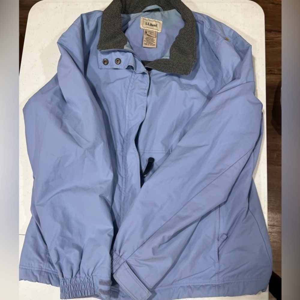 LL BEAN women’s blue‎ fleece lined coat